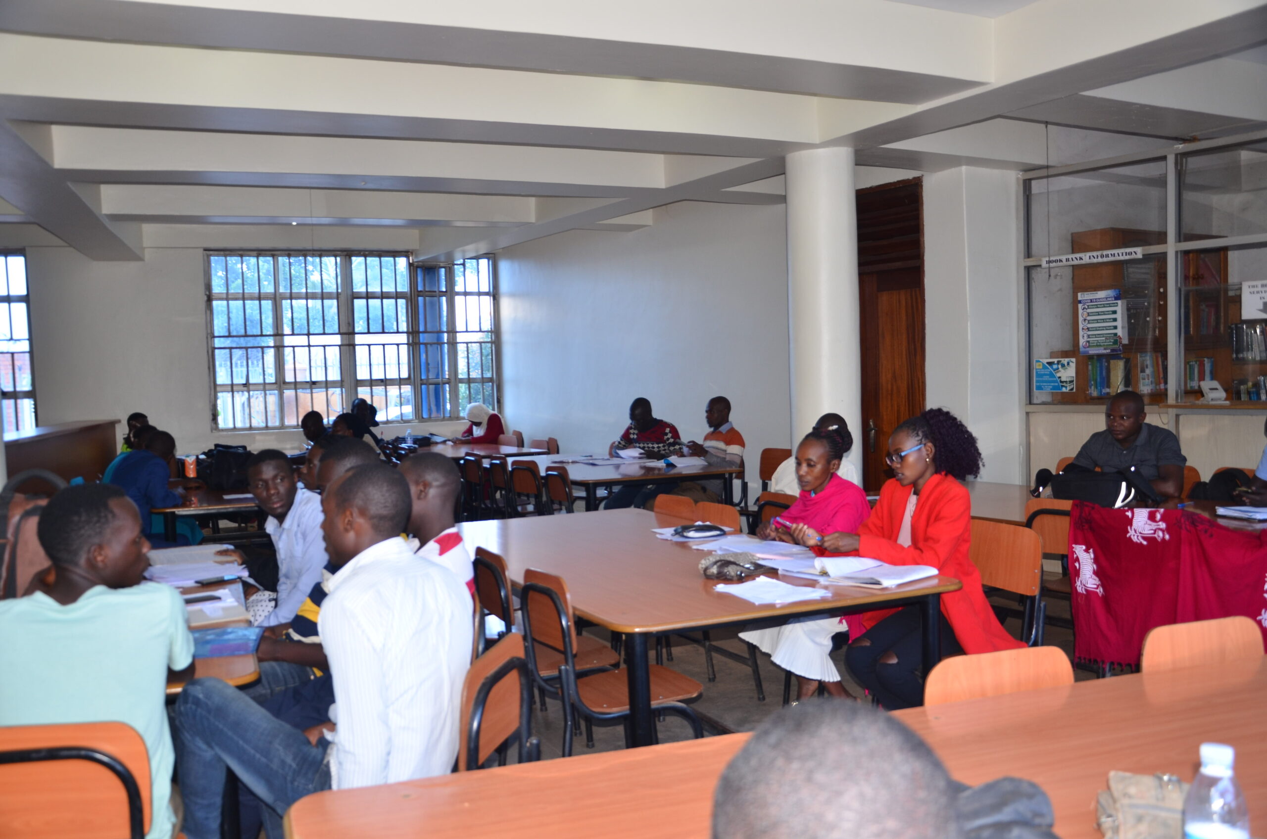 Students in the library